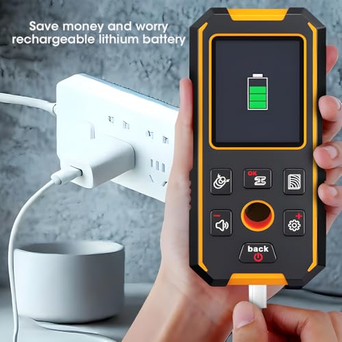 3 in 1 Stud Finder Wall ScannerLaser Distance Meter, Multifunctional Rechargeable Stud Detector with Metal, Wood AC Wire, Upgraded Smart Sensor Comes with HD LCD Display - size: NF-513