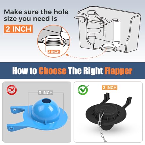 Universal Toilet Flusher Replacement Kit, Water-Saving & Height Adjustable Fill Valve, 2-Inch Flapper, Quiet & Anti-Siphon Toilet Repair Kit Inside Tank, Easy to Install (Black, 2-Pack) - color: Black