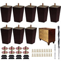 Furniture Legs Square Bed Feet, 4 inch, Dark Brown, Set of 8 - color: 8sets, size: 4inch