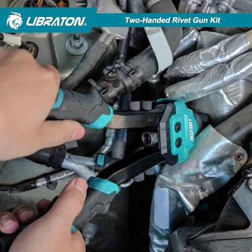 LIBRATON Pop Rivet Gun Kit, Two-Handed Rivet Gun, Heavy Duty Rivet Gun Kit - size: 5 Sizes