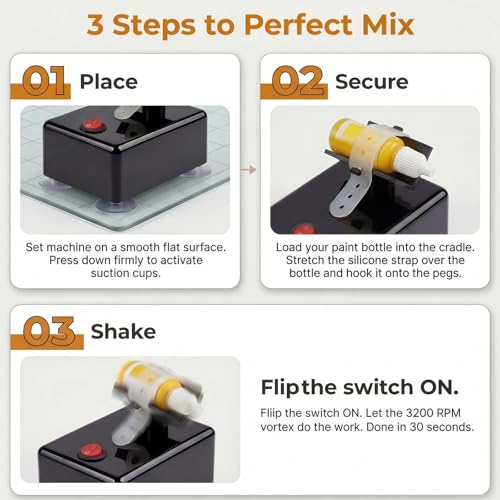 Paint Shaker Vortex Mixer for Model Paints & Nail Polish - color: Black