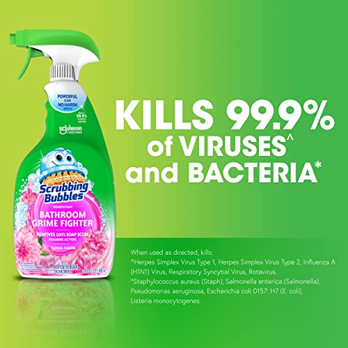 Scrubbing Bubble Bathroom Grime Fighter, Floral Fusion Scent, 32 oz Spray Bottle - size: 32 Fl Oz (Pack of 1)