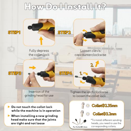 Resin Drill 3D Printed Resin Cured Sanding and Polishing Tool Kit - size: 3.6V