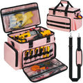 Pink Tool Bag for Women, Heavy-Duty 15-Inch Portable Tool Box Tote - color: Pink