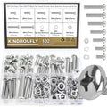 102 Pieces M6 x 10/12 /16/20 /25/30 /35mm Phillips Pan Head Machine Screws Nuts Washers Assortment Kit, 304 Stainless Steel, Fully Machine Thread - size: M6, style: Phillips Pan Head