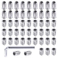 Swpeet 50Pcs 5/16" -18 x 20mm White Zinc Plated Carbon Steel Carbon Furniture Screw in Nut Threaded Wood Inserts Threaded Inserts Bolt Fastener Connector Hex Socket (5/16" -18 x 20mm) - size: 5/16" -18 x 20mm