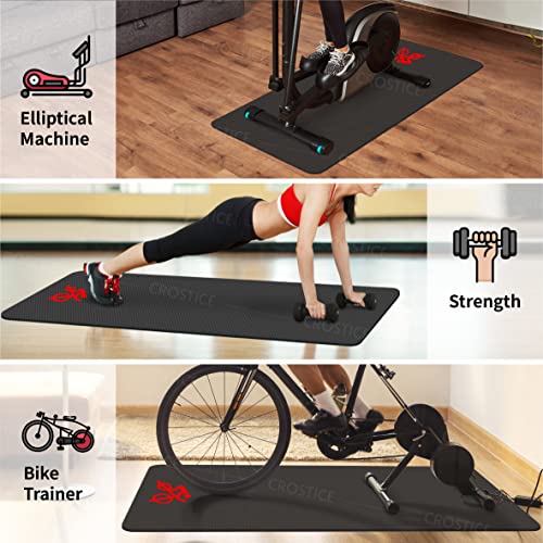 Bike Mat Compatible with Peloton Bike, 6mm Floor Protector - size: 30x60", style: Logo Style