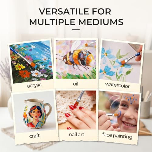 Smallbudi 168 PCS Small Paint Brushes Bulk, Flat Tip Acrylic Paint Brushes - size: 168 Flat Brushes