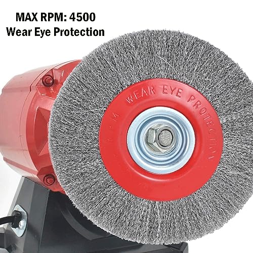 8in Bench Wire Wheel Brush for Bench Grinder Coarse Crimped Steel Wire 0.012" with 1/2" 5/8" 3/4" 7/8" 1"(5sets) Spacer Arbors - 1pack - style: 8in 1pcs