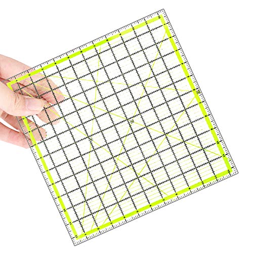 UOOU 12.5 inch Quilting Ruler, Square Quilting Rulers Fabric Cutting Ruler - color: Green-Outsize
