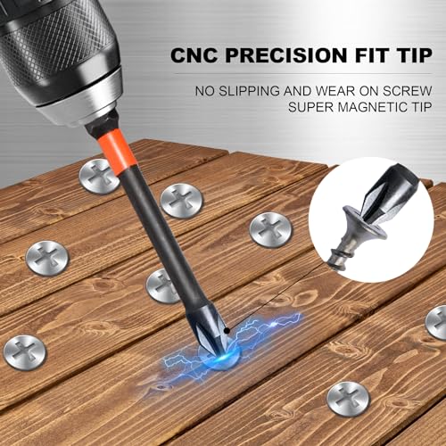 DYRECELVE 10-Piece Phillips Bits #2 Impact, 6-Inch Long Screwdriver Bits - color: 6'' Ph2 10-pcs