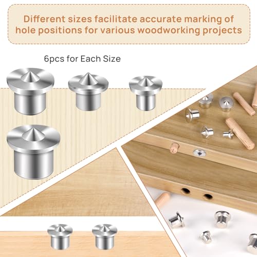 99 Pcs Woodworking Dowel Pin Set, Including 24 Pcs Dowel Centering Pins in 6/8/10/12 mm and 75 Pcs Wood Dowel Pins in 6/8/10 mm, Premium Dowel and Tenon Center Transfer Plugs Doweling Centering Pins