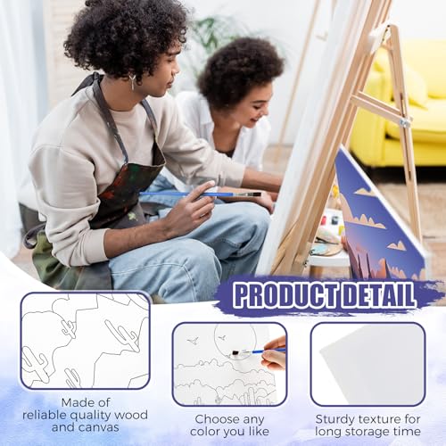 Sherr 140 Pcs 20 Set Pre Drawn Canvas Painting Kit, Sceneries - style: Sceneries