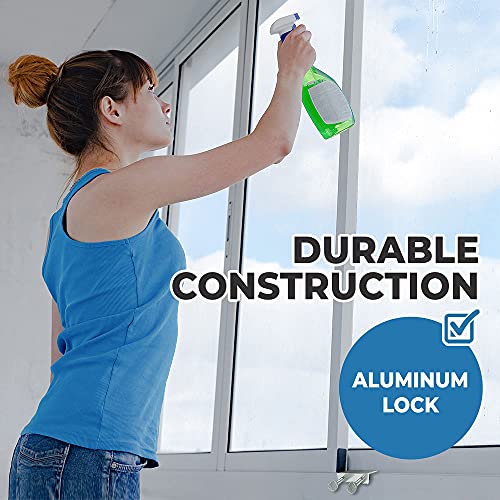 Window Locks, 10 Pack for Vertical and Horizontal Windows, Sliding Window Locks, Adjustable Aluminum Stoppers, No-Drill Install, Fits Tracks up to 3/16" Wide