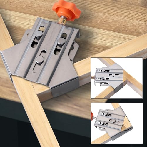 Akozon 4PCS Right Angle Clamp, 90 Degree Stainless Steel Woodworking Corner Clip, Open Design Adjustable Clamp for DIY Photo Frame, Wood, Metal Pipe, Steel Rod Projects