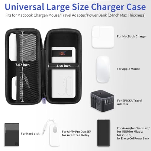 iMangoo Travel Essential Electronics Organizer Charger Case Carrying Pouch - color: Purple, size: Large