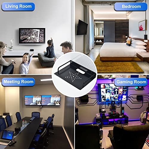 HNVNER Metal Floating Wall Shelf for Router & Cable Box, 10.3x8 Inch - color: 1 Layer-small-1pcs