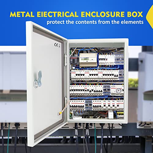 TOCRETOARE Outdoor Electrical Junction Box, 12 x 10 x 6'' NEMA 4X Enclosure Box, Wall Mounted IP66 Waterproof & Dustproof Lockable Metal Junction Box - size: 12"x10"x6"