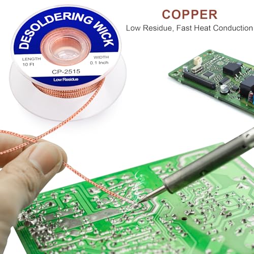 Solder Flux Paste And Solder Wick Braid, No Clean Soldering Flux(10cc) Soldering Remover Tool, 10ft Desoldering Wick Braid For Electronics Repair For Disassemble Electrical Components - style: 1pcs+1pcs