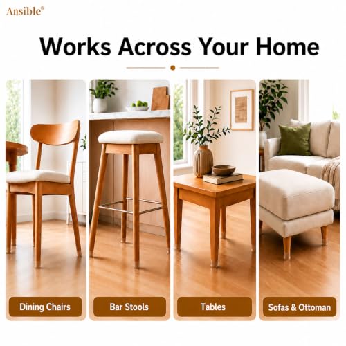 Ansible 36Pcs Chair Leg Floor Protectors for Hardwood Floors, Silicone Caps - size: Large