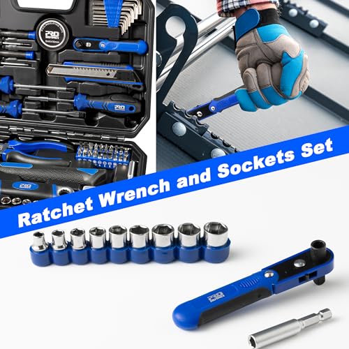 Prostormer 160-Piece Tool Set, General Household Tool Kit, Blue - color: Blue
