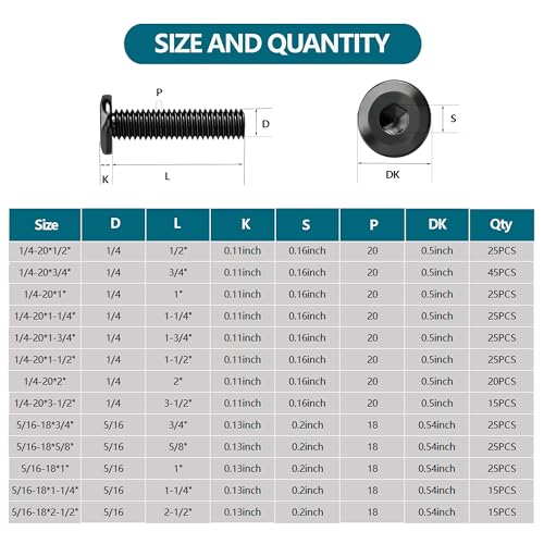 15pcs 5/16-18*2-1/2"Flat Head Hex Socket Cap Screws,Bolts with Hex Spanner - size: 5/16-18*2-1/2", style: Inch
