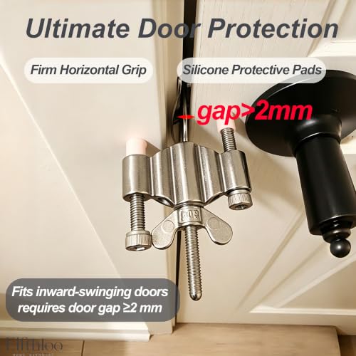 Portable Door Lock, Stainless Steel Inward-Swinging Security