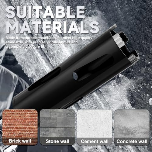Diamond Core Drill Bit 3"(76mm) with Pilot Bit & Adapters (SDS Plus & Hex) – Upgraded Welded Segments, 8.6" Depth – for Concrete, Solid Brick, Hollow Brick, Masonry & More - size: (3"/76mm)