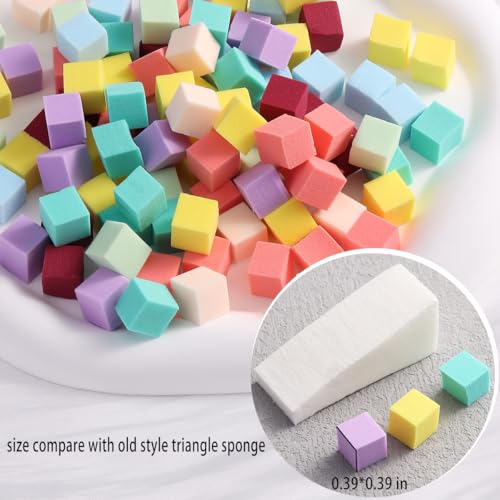 Fcozpjk 100PCS Soft Ombre Nail Sponge With Grabber Pen Polish Palette Paper - color: Colorful Sponges