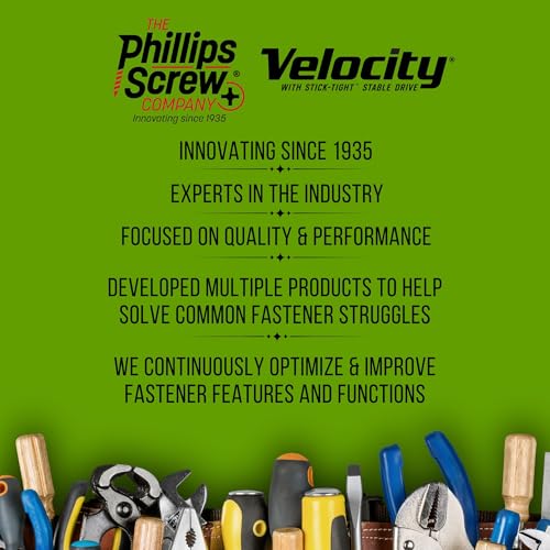 Velocity Exterior 3 Inch Wood Screws DIY Pack (Size #10) Fence Screws for Wood, Stick Tight Technology, Made with Carbon Steel, Includes 1 Hexstix Drive Bit (40 Pieces) - size: #10 x 3", style: Small Pack