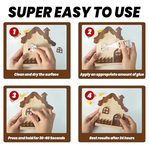 Wood Super Glue 60 Gram Clear Instant CA Glue for Woodworking Wooden Crafts Carpenters & Hobby Models, Heavy Duty Wood Furniture Repair for Chairs, Cabinets Strong All Purpose Cyanoacrylate Adhesive - size: 2oz-thick