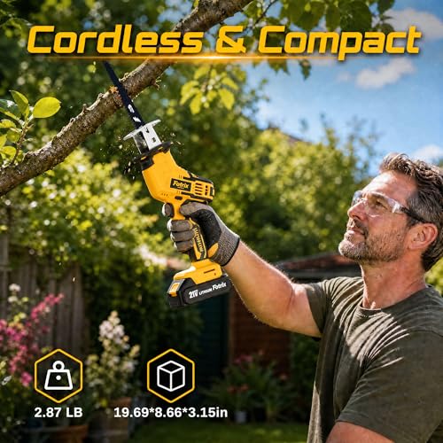 Brushless Cordless Reciprocating Saw, 3500 RPM Variable Speed
