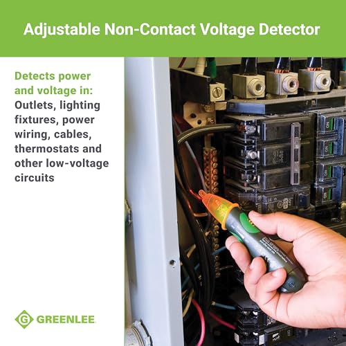 Greenlee GT-16 Adjustable Non-Contact Voltage Detector, 5V - 1000V AC,Green, Greens