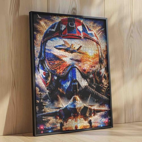 Fighter Jet Pilot Helmet Puzzle 1000 Pieces for Adult 19.7 x 27.6 Inch - color: Airplane-03