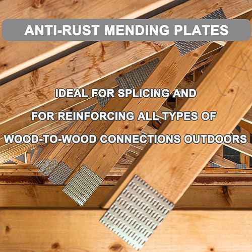 10 Pcs Truss Plates 6 x 8, Pronged Truss Mending Plates with Nail Teeth, Galvanized Truss Brackets for Truss to Rafter Wood Connections, Steel Repairing Plates - size: 6"x8"