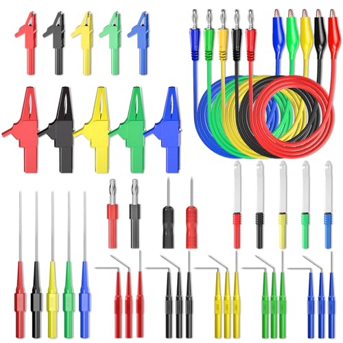 Goupchn Back Probe Kit 44PCS Banana Plug to Copper Alligator Clips - style: 44PCS
