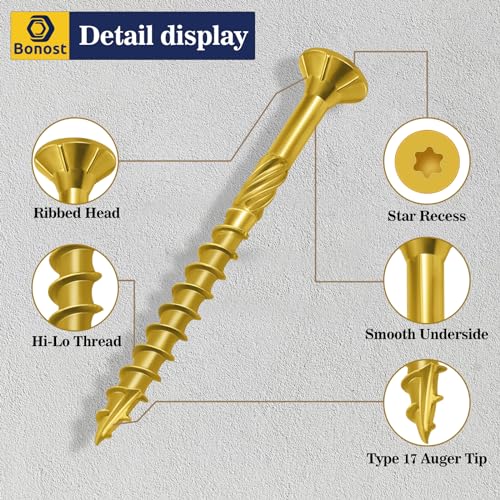 Wood Screws Assortment Kit with Assorted Torx Drive Deck Screws, 450pcs
