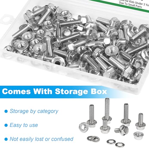 25 Sets M6-1.0 x 20mm Flanged Hex Head Bolts and Nuts Kits - size: M6-1.0 x 20mm