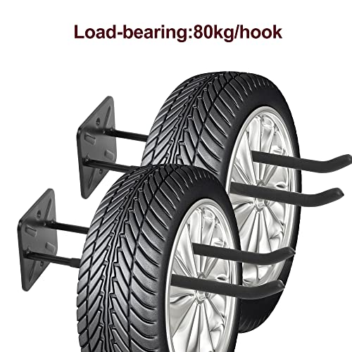 Sinoer 2 Pack Metal Wall Mount Garage Double Storage Hooks - style: 2pc Heavy duty hooks -12"