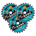 5-1/2 Inch Miter/Table Saw Blades 3pcs,24 Teeth ATB TCT Fine Finish Wood Cutting Circular Saw Blade with 5/8 Inch Arbor - size: 140mm 24T