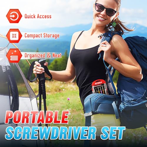 DIYSELF Small Screwdriver Set with Case, 6PCS Magnetic Eyeglass Repair Kit - color: Multicolor