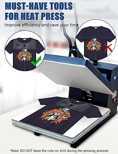 Vowlove T-Shirt Alignment Ruler for Shirt Measurement and Design Placement - color: 02 Transparent