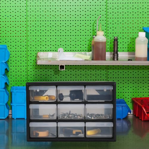MMorcte Parts Storage Cabinet, Small Parts Organizer with 9 Drawers, Black