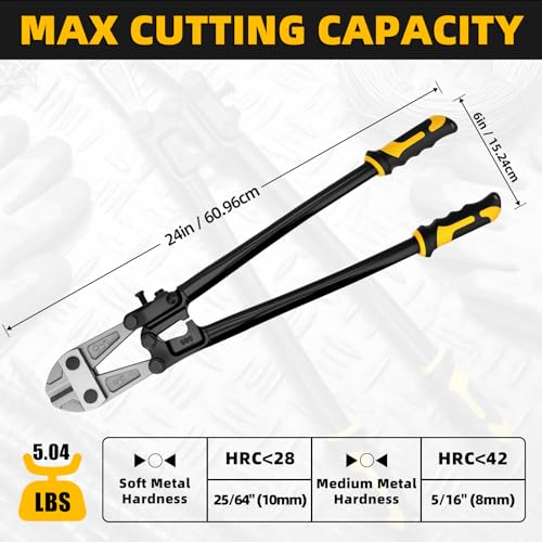 GRENPRO 24 Inch Heavy Duty Bolt Cutter, Chrome Vanadium, Anti-Slip Handle - style: 24" Bolt Cutter