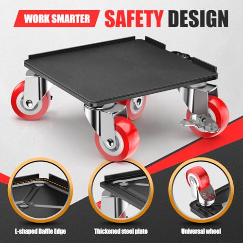 Kavlium Heavy Duty Furniture Dolly,5-Wheel Furniture Movers,5.3 Inch - color: Red, size: 5.3in
