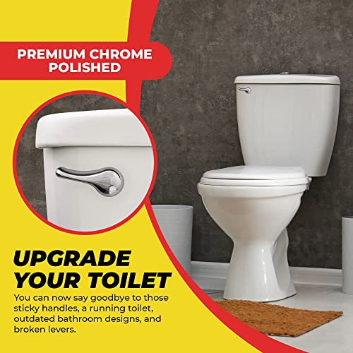 Qualihome Front Mount Chrome Toilet Handle Replacement Kit with 2 Inch Universal Toilet Flapper Replacement Kit and Stainless Steel Toilet Flapper Chain - color: Chrome