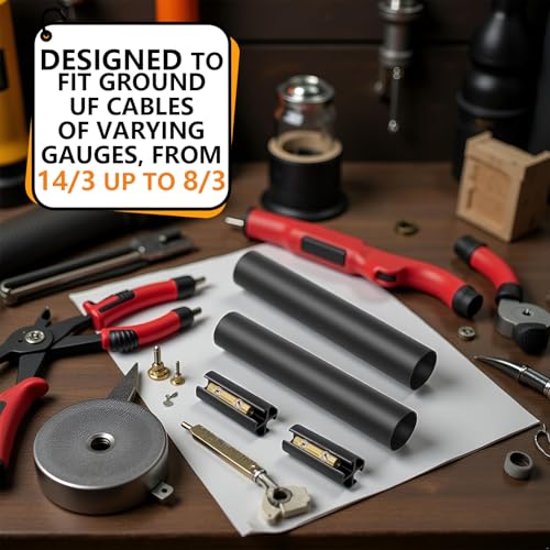 2-Pack Underground Wire Splice Kit for 14/3 to 8/3 UF Cables, 600V Repair - color: 2 Pack