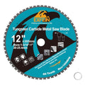 12 Inch 60T Metal Circular Saw Blade - EXFEIN Tungsten Carbide Tipped Saw Blade Arbor 1-3/16" for Metal Sheet or Pipe, Angle Iron, Rebar, Ferrous Metals, Non-Ferrous Metals - size: 12"