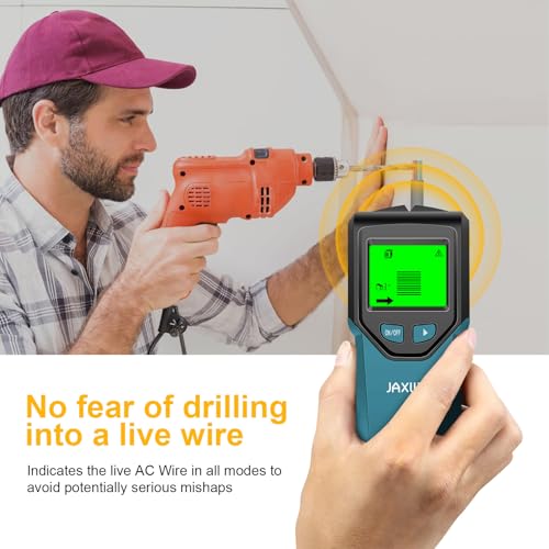 Stud Finder Wall Scanner - 5 in 1 Stud Finder Tool w/Smart Chip and HD LCD Display, Stud Detector Beam Finders for the Center and Edge of Wood AC Wire Metal Studs Joist Pipe (Dark Aqua) - color: Dark Aqua