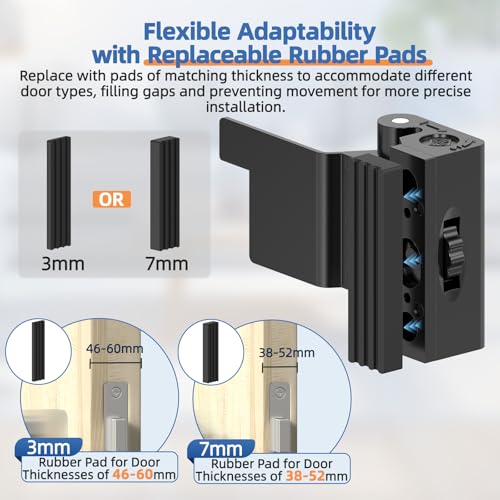 Portable Door Lock, Door Reinforcement Lock, Black-1PC